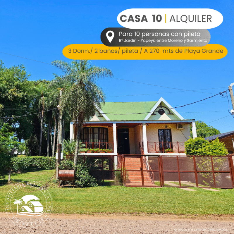 C.Nº 10 "La Gringa": Casa para 10 personas con piscina, a 270 mts de Playa Grande