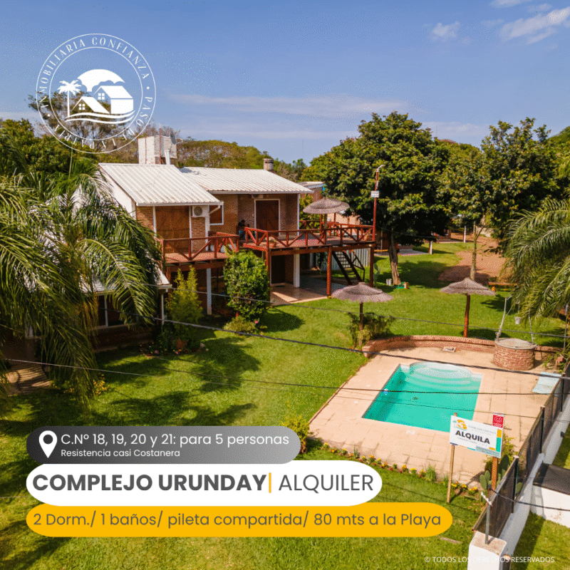 C:N° 18, 19, 20 y 21: Complejo Urunday, a 80 mts de la Playa