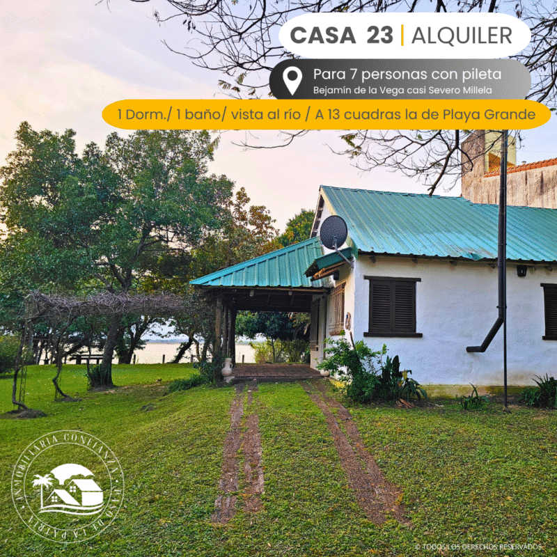 C.Nº 23: Casita para 7 personas con vista al río