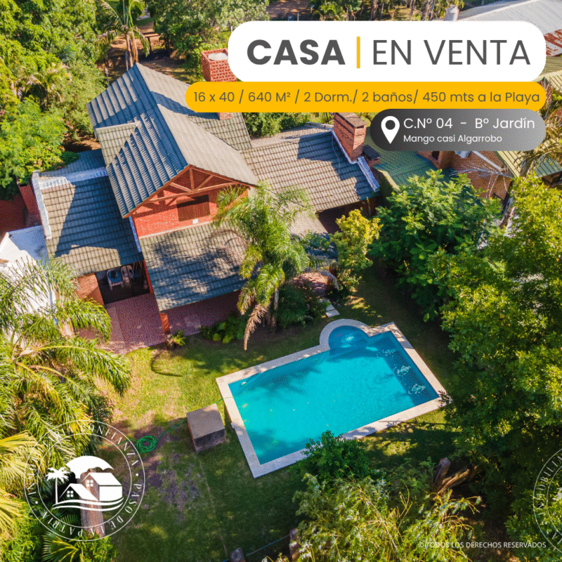 C.Nº 04: Hermosa casa en Bº Jardín