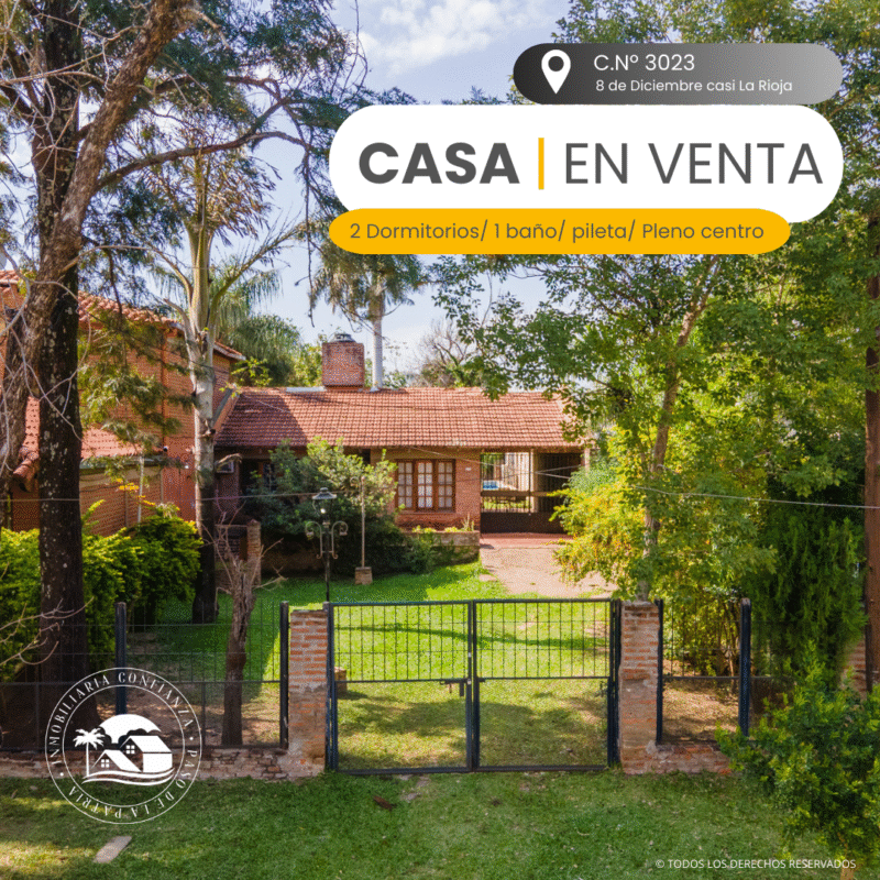 C.Nº 3023: Casa con pileta sobre asfalto