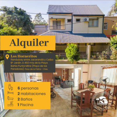 C.N° 60 "Los Horneritos": Hermosa casa para 6 personas, con Piscina