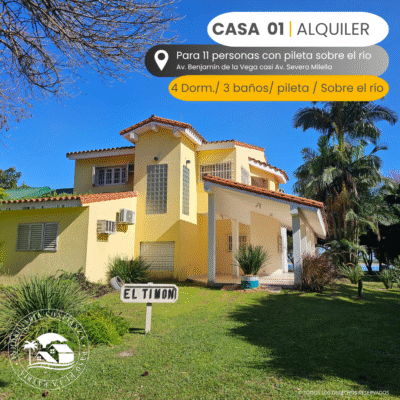 C.Nº 01: El Timón, para 11 personas con piscina, sobre el río