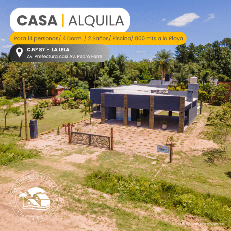 C.N° 87 - La Lela: Moderna y Nueva, para 14 personas, con piscina