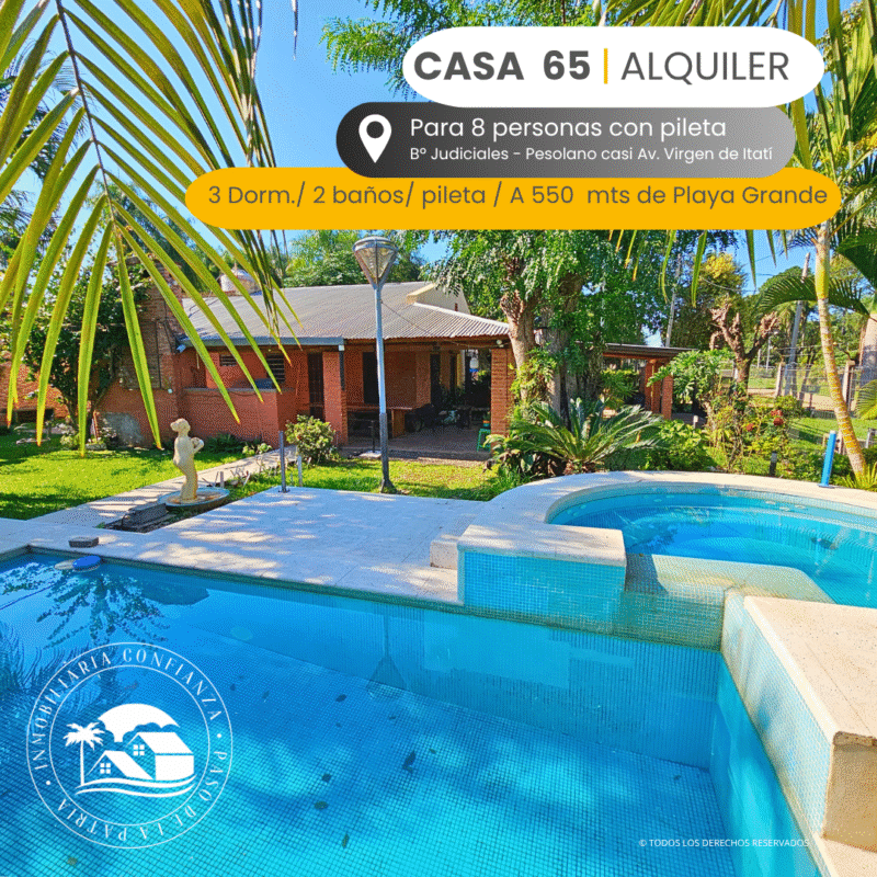 C.N° 65 "Orfilia": Para 8 personas con piscina