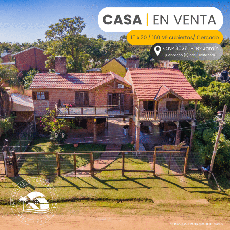 C.N° 3035: Casa en venta, a mts de Playa Grande