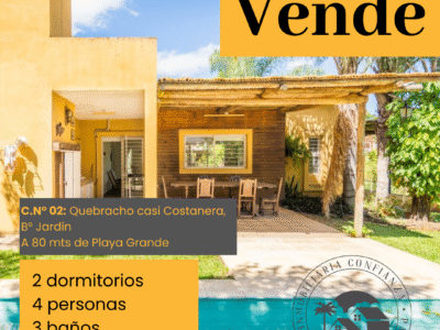 C.Nº 02: Moderna casa con piscina a 80 mts del río