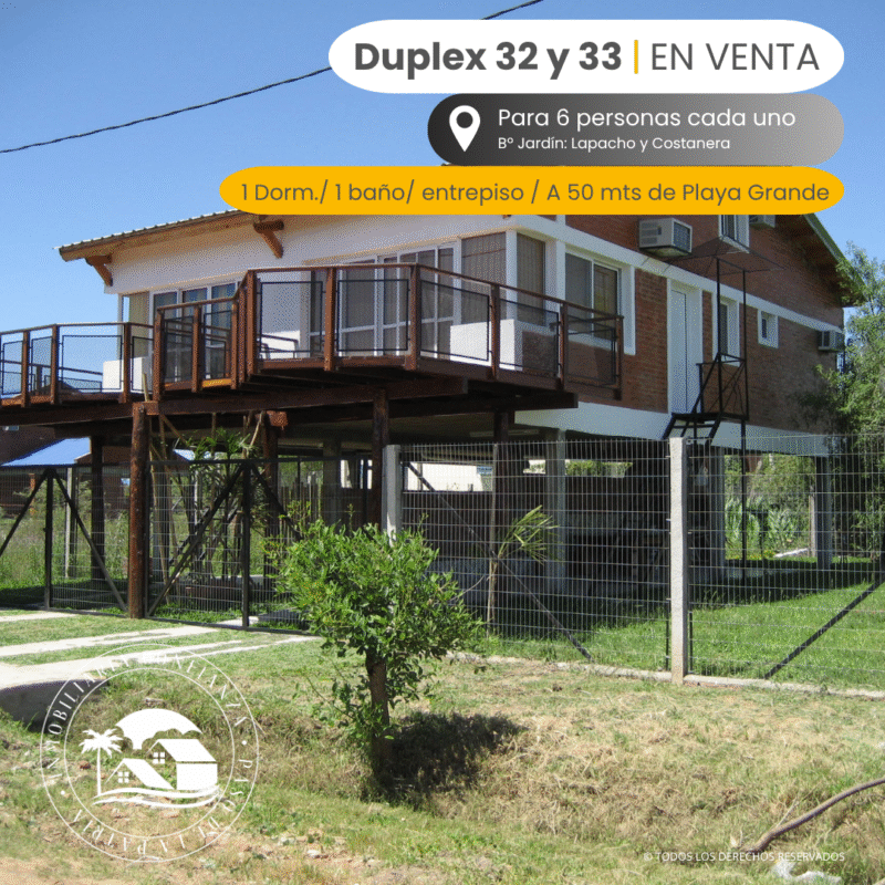 C.N° 32 y 33: Complejo de 2 unidades a 50 mts de Playa Grande