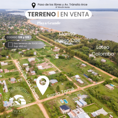 C.N° 128 y 129: Dos hermosos lotes cerca de Playa Grande