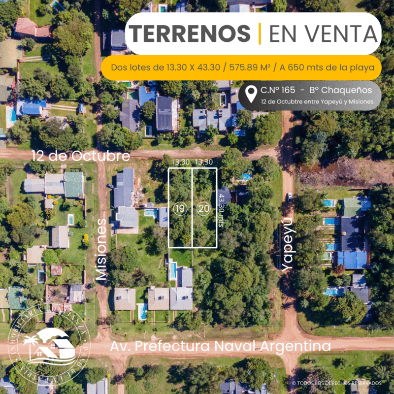 C.N° 165: Terrenos con linda arboleda
