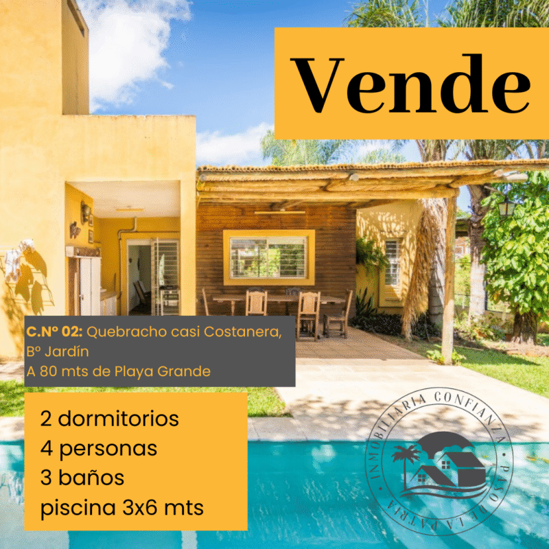 C.Nº 02: Moderna casa con piscina a 80 mts del río