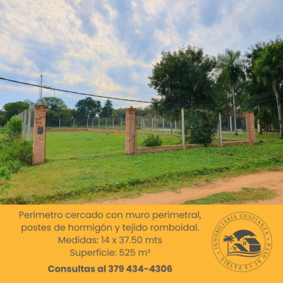 C.N° 104: Hermoso Terreno en B° Rincón Sur