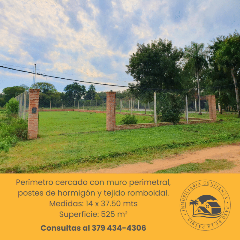 C.N° 104: Hermoso Terreno en B° Rincón Sur