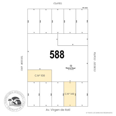 C.N° 108 y 149: Terrenos zona kiosco "El Ángel"