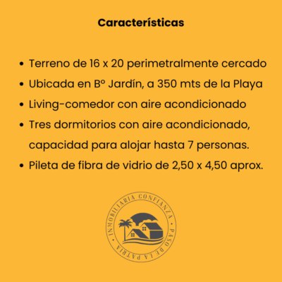 C.N° 37: Para 7 personas, con piscina