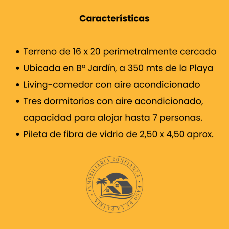 C.N° 37: Para 7 personas, con piscina