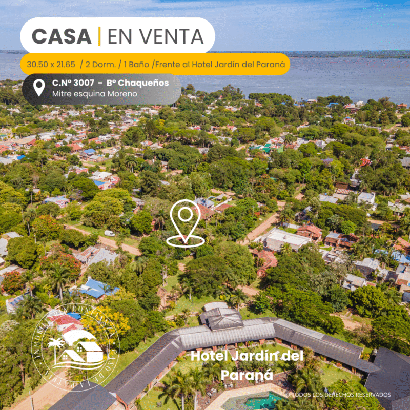 C.N° 3007: Casa de madera frente al Hotel Jardín del Paraná