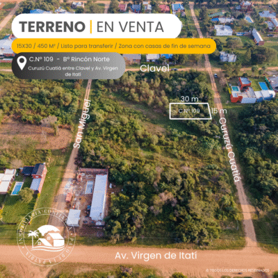 C.N° 109: Terreno en B° Rincón Norte