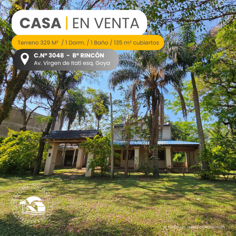 C.N° 3048: Casa de 2 pisos sobre Av. Virgen de Itatí