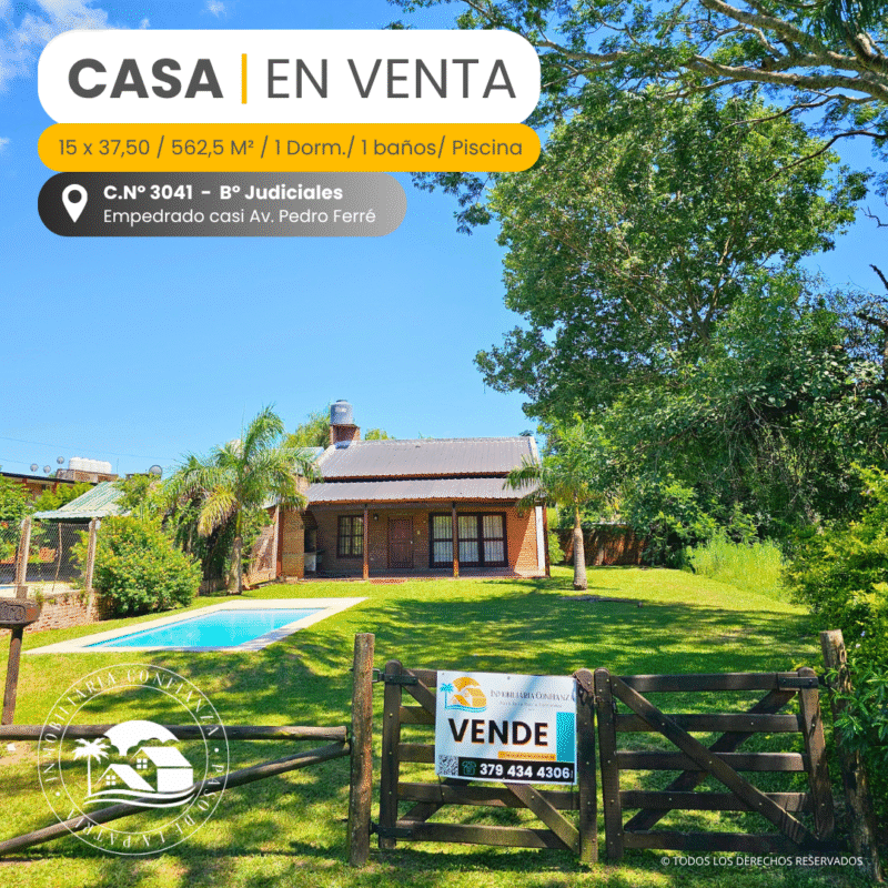 C.N° 3041: Chalet con piscina y hermoso patio