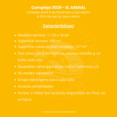 C.N° 3029: Complejo El Arenal, pleno Centro del Paso