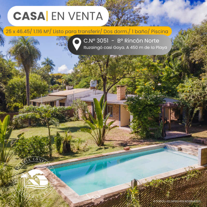 C.Nº 3051: Hermosa casa con pileta y mega-parque!