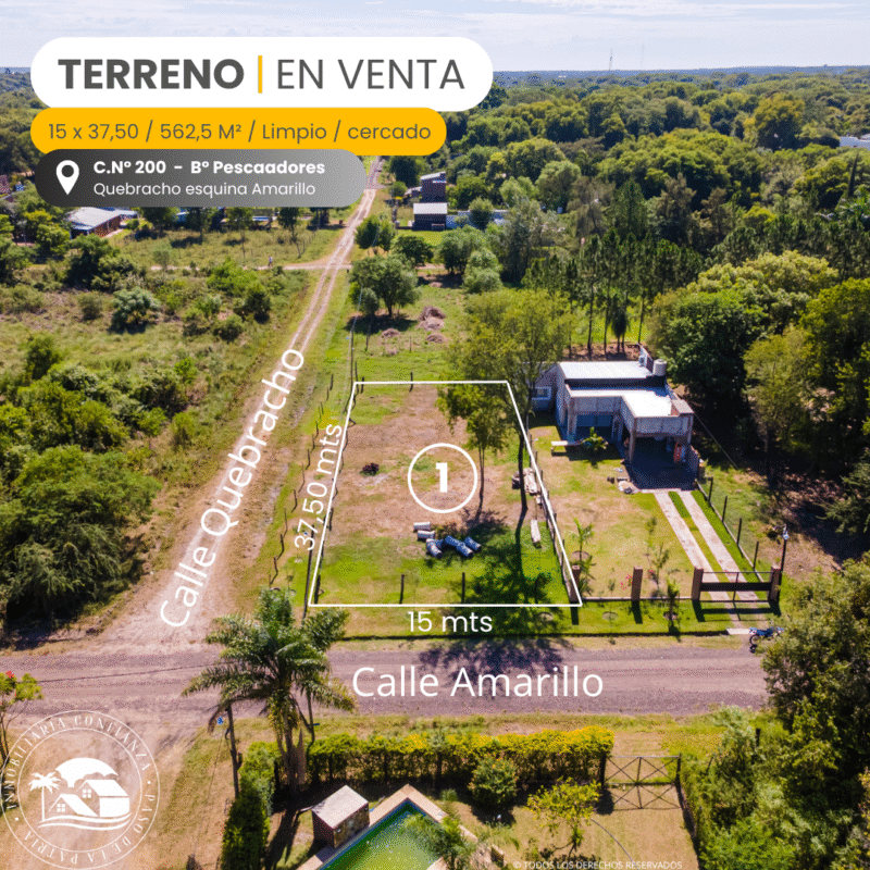 C.Nº 200: Hermosa esquina en venta en Bº Pescadores