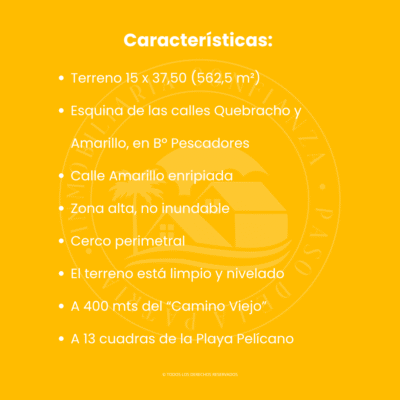 C.Nº 200: Hermosa esquina en venta en Bº Pescadores