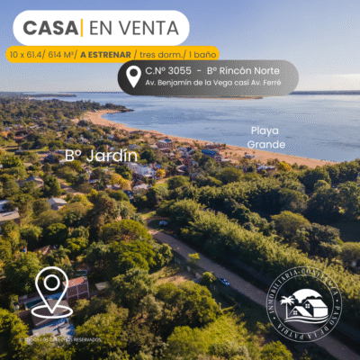 C.N° 3055: Casa a ESTRENAR a solo 300 mts de Playa Grande